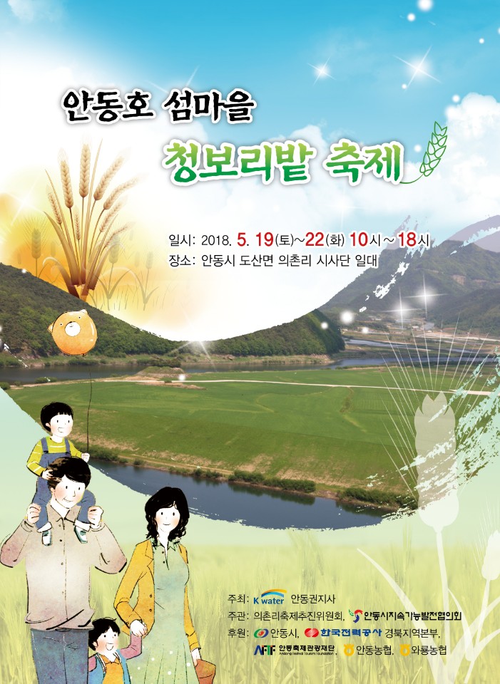 안동호 섬마을 청보리밭축제
